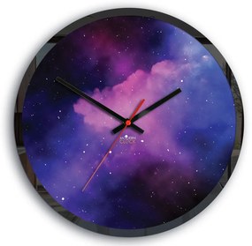 Nástenné hodiny Galaxy fialové