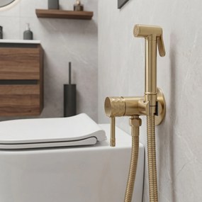 Rea Lungo Loop Diamond, podomietková bidetová batéria, brúsené zlato, REA-B3330