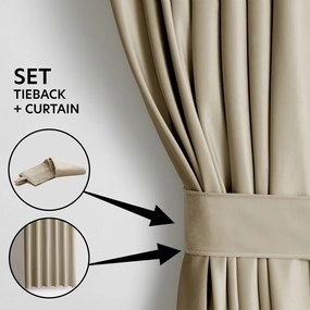 Hnedý/béžový zamatový dimout záves 140x270 cm Eyelets – Restilo
