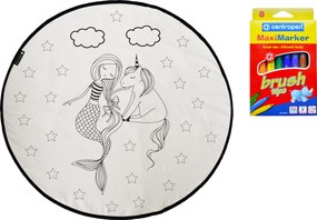 Butter Kings, KOBEREC - OMAĽOVÁNKY - Talking under the stars, 130x130 (priemer) kruh, biela, detská izba