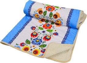 Prehoz z ovčej vlny modrý