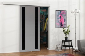 Posuvné dvere Mereno VI 80, Farba:: Biela / Grafit + čierny lacobel