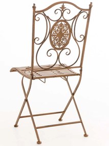 Kovová skladacia stolička Sibell - Hnedá antik