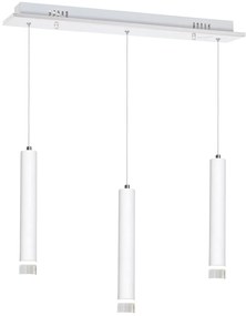 Závesné svietidlo Alba, 3x biele kovové tienidlo, w