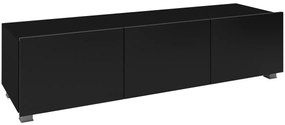 Moderný televízny stolík CALABRINI 150 cm - čierna/čierny lesk
