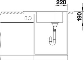Granitový drez Blanco ELON XL 6 S biela obojsmerný. prev. s excentrom