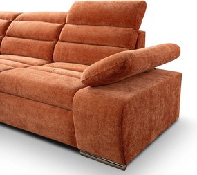 Rohová sedačka Kornelia, terakota štruktúrovaná tkanina, ľavý roh