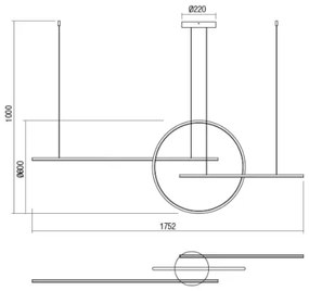 Redo 01-1737 - LED Stmievateľný luster na lanku GIOTTO LED/56W/230V čierna