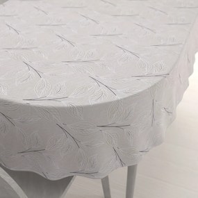 Biante Dekoračný oválny obrus Leona LN-164 Popínavé lístky na režnom 50x100 cm