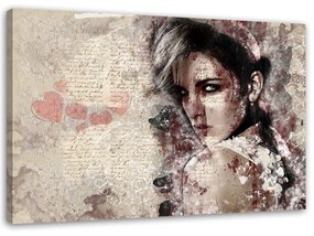 Obraz na plátně, Krásná žena Abstrakt - 90x60 cm