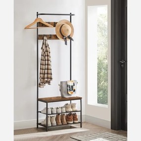 Stojanový vešiak NAVOR hnedý/čierny