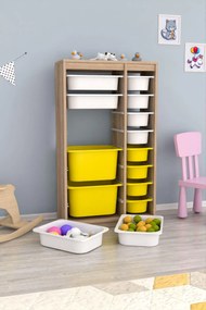 Organizér na hračky Dremonka 6 (dub sonoma + biela + žltá). Akcia -22%. Vlastná spoľahlivá doprava až k Vám domov. 1124291