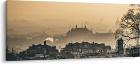 Obraz - Mesto pod hmlou (120x50 cm)