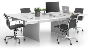 Stôl double SOLID + 2x prísed, 2400 x 1650 x 743 mm, biela