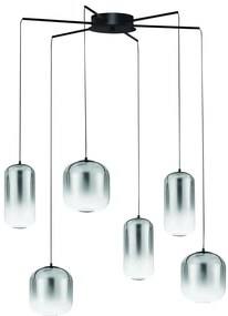 LED čierno-šedý dizajnový luster Aelia 6