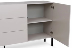 Komoda so zásuvkami Jukon 184 cm - kašmír / čierne nožičky
