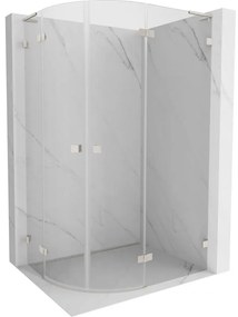 Mexen Lunar, L pravý polkruhový sprchový kút 90 x 80 cm, 8mm číre sklo, oceľový profil, 833L-090P-080L-97-00