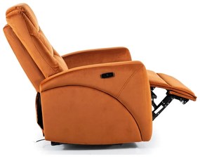 Polohovacie kreslo Kronos Velvet, oranžová