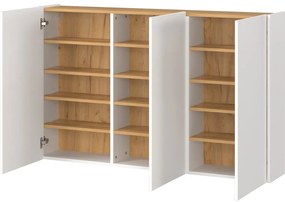 Biela závesná skrinka v dekore duba 138x87x25 cm Libbiano – Germania