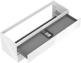 Mexen Orio, kúpeľňová skrinka pod umývadlo 140 cm, 2 zásuvky, biela lesklá, 91A10-14047-2-BFF00