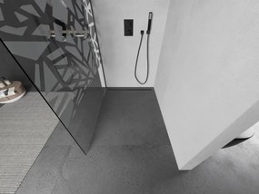 Mexen Kioto, sprchová zástena Walk-In 80 x 200 cm, 8mm číre sklo biely vzor, grafitový profil, 800-080-101-66-85