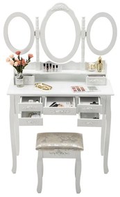 Toaletný stolík s taburetkou- Milano, biely