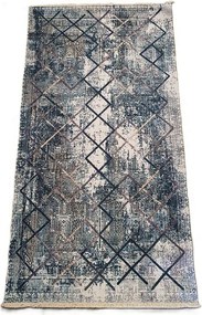 Moderný koberec Banco 1037 – modrá a béžová kombinácia Rozmer: 60x110 cm