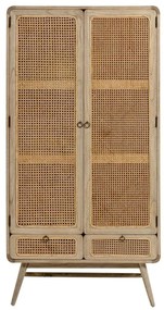 Šatníková skriňa z masívu mindi v prírodnej farbe 90x175 cm Nalu – Kave Home