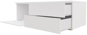 Televízny stolík s LED osvetlením FERNS D 11 - biely / lesklý biely