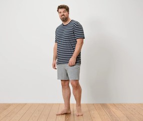 Krátka pyžamová súprava, námornícka modrá/sivá