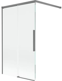 Mexen Rox, 2-krídlová posuvná vaňová zástena 100 x 150 cm, 8mm číre sklo, grafitový profil, 8C9-100-003-95-00