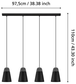 Eglo 99545 - Závesný luster CANTERRAS 4xE27/40W/230V