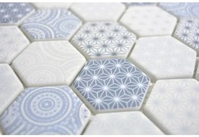 Sklenená mozaika Emily HX45 šesťuholník 32,40x28 cm svetlo modrá