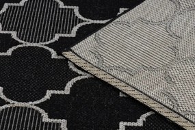 Koberec SIZAL FLOORLUX 20607 marokánsky, trellis - čierny, strieborný