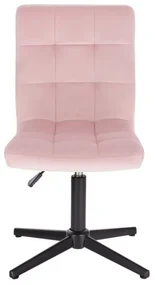 LuxuryForm DESIGN Stolička TOLEDO VELUR na čiernom kríži - ružová