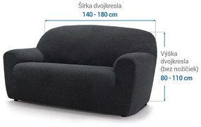 Super strečové poťahy HARMONIA antracitová dvojkreslo (š. 140 - 180 cm)