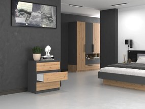 Komoda Musecalo 1 (antracit + dub artisan). Akcia -21%. Vlastná spoľahlivá doprava až k Vám domov. 1132779