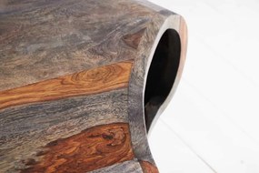 Dizajnový konferenčný stolík Lorelei, 70 cm, sheesham, sivý