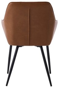 Hnedé čalúnené jedálenské kreslá v súprave s podrúčkami 2 ks Nolan Square – Unique Furniture