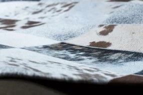 Koberec PATCHWORK 21720 béžový/hnedý - imitácia kože krava, romby