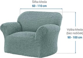 Bielastické poťahy CRISTINA mätová kreslo (š. 60 - 110 cm)
