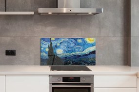 Sklenený obklad do kuchyne Art hviezdnej noci 140x70 cm