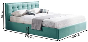 Manželská posteľ s roštom Elsie 180x200 cm - mentolová
