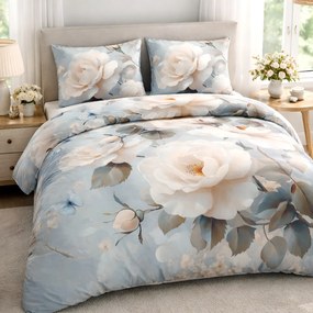 SATÉNOVÉ OBLIEČKY SATYNLOVE PREMIUM 140X200 CM, 1KS 70X80 CM KVETY