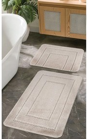 Svetlohnedé kúpeľňové predložky v súprave 2 ks 50x80 cm Cerceve – Foutastic