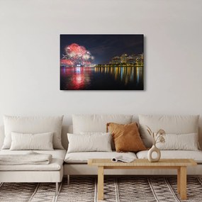 Obraz ohňostroja v Singapure (90x60 cm)