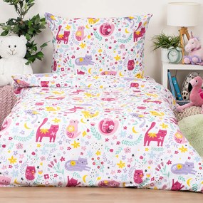 4Home Deětské bavlnené obliečky Playful Paws, 140 x 200 cm, 70 x 90 cm