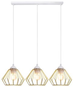 Luster na lanku CEED GOLD 3xE27/60W/230V biela/zlatá