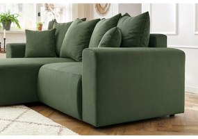 Zelená zamatová rohová pohovka Enjoy – Bobochic Paris