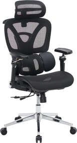 Kancelárska ergonomická stolička PORTE II — sieťovina, čierna